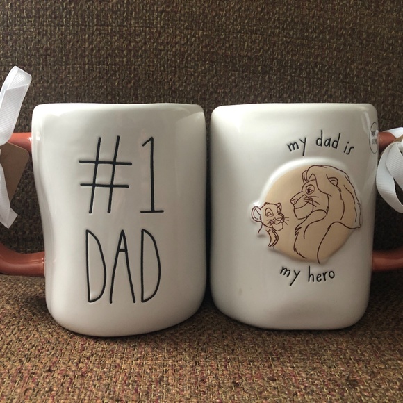 NWT Rae Dunn Disney Lion King Mug #1 Dad w/ Simba & Mufasa Christmas Gift - Picture 1 of 8